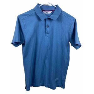 BMW Polo Mens Size S‎ Blue Short Sleeve 1/4 Button Golf Shirt Logo Cotton Blend